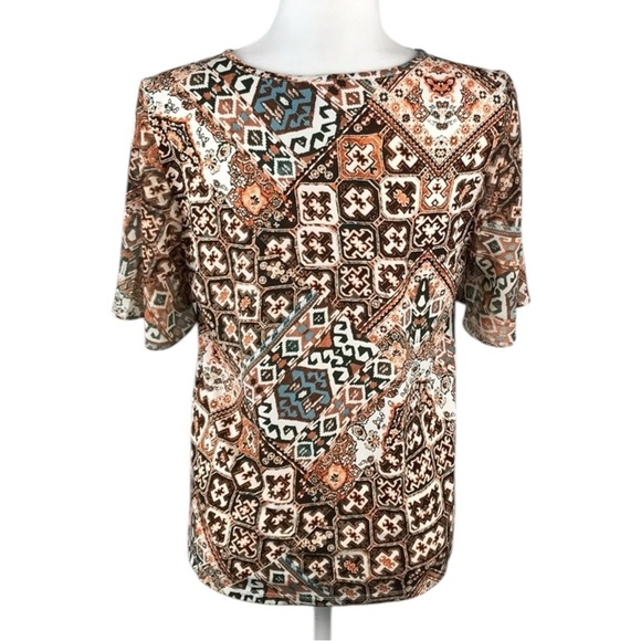 Calvin Klein Multicolor V-Neck Blouse Size S NWT - Picture 4 of 4